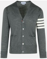 Thom Browne - '4-Bar' Virgin Wool Cardigan - Lyst