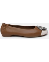 Tory Burch - Claire Two-tone Leather Ballet Flats - Lyst