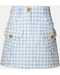 Balmain - Two-tone Cotton Skirt - Lyst