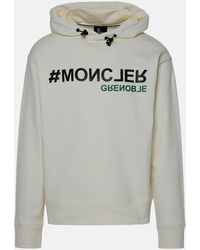 3 MONCLER GRENOBLE - Ivory Cotton Jersey Sweatshirt - Lyst