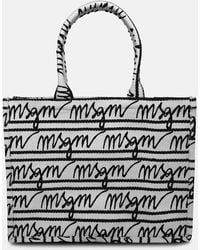 MSGM - Medium 'tote' Two-tone Tela Bag - Lyst