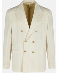 テーラードジャケット ELEVENTY SAND COTTON BLAZER Eleventy Sand Cotton Blazer in Natural for Men | Lyst