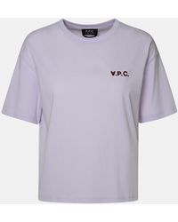 A.P.C. - Ava Lilac Cotton T-shirt - Lyst