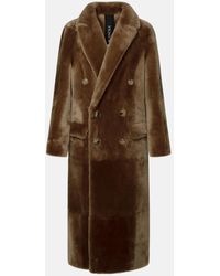 Blancha - Long Leather Fur Coat - Lyst