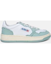 Autry - Teal Leather And Canvas Medalist' Sneakers - Lyst