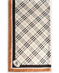 Burberry - Check Silk Scarf With 'Knight Stamp' 'Pebble' - Lyst