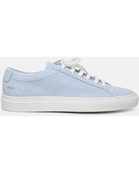 Common Projects - 'contrast Achilles' Baby Blue Suede Sneakers - Lyst