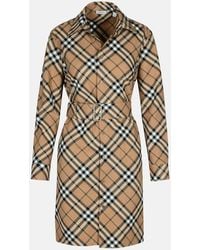 Burberry - 'check' Dress In Wool Blend - Lyst