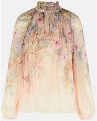Zimmermann - 'Rebellion' Viscose Cream Blouse - Lyst