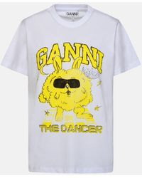Ganni - 'relaxed Dance Bunny' Organic Cotton T-shirt - Lyst