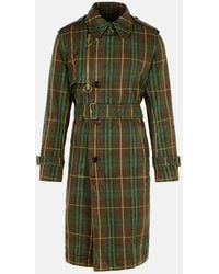 Burberry - 'Check' Dark Cotton Trench Coat - Lyst
