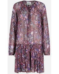 Isabel Marant - Marant Étoile 'bess' Wine-colored Viscose Dress - Lyst