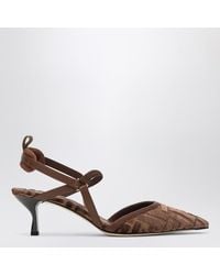 Fendi - Chocolate Colibrã¬ Lite Slingback Pumps - Lyst