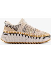 Chloé - Nama Low-Top Mesh Sneakers With Suede Inserts - Lyst