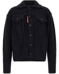 DSquared² - Logo Patch Cardigan - Lyst