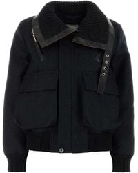 Sacai - Two-Tone Wool And Nylon Down Jacket - Lyst
