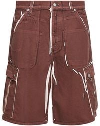 Marni - Screen-Printed Denim Cargo Bermuda Shorts - Lyst