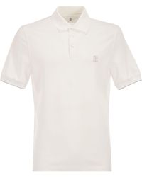 Brunello Cucinelli - Cotton Polo Shirt With Printed Logo - Lyst
