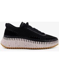 Chloé - Nama Low-Top Mesh Sneakers With Suede Inserts - Lyst