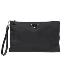 Prada - Re-Nylon And Saffiano Pouch - Lyst
