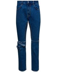 Givenchy - Jeans With Zip And Rips Details - Lyst