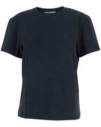Acne Studios - Crewneck T-Shirt With Tonal Logo Patch On The Front - Lyst