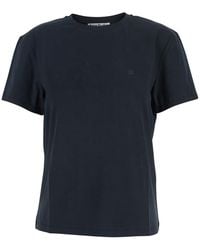 Acne Studios - Crewneck T-Shirt With Tonal Logo Patch On The Front - Lyst