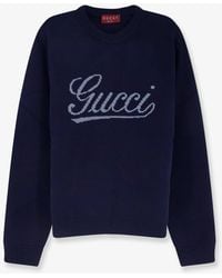 Gucci - Wool Sweater With Frontal Embroidered Logo - Lyst