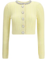Self-Portrait - Short Alpaca Cardigan - Lyst