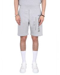 McQueen - Logo Print Bermuda Shorts - Lyst