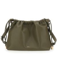 A.P.C. - Crossbody Bag With Logo Lettering On The Front And Drawstring Closure - Lyst