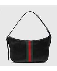 Gucci - Lunetta Web Leather Shoulder Bag - Lyst