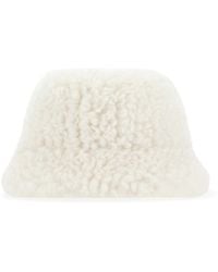 Prada - Ivory Eco Shearling Hat - Lyst