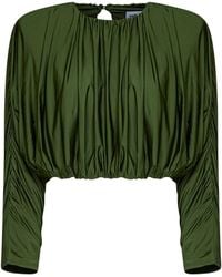 Self-Portrait - Gathered Cropped Top - Lyst