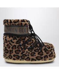 Moon Boot - Icon Low Fleece Leopard Boots - Lyst