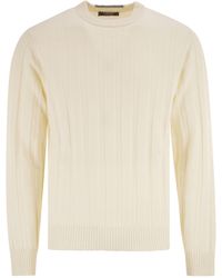 Peserico - Wool And Cashmere Ribbed Jumper - Lyst