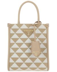 Prada - Embroidered Fabric Micro Symbole Handbag - Lyst