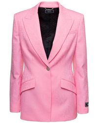 Versace - Allover Jacquard Single-Breasted Jacket - Lyst