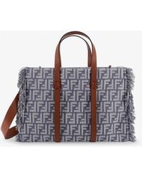 Fendi - Summer Tote Ff Jacquard Fabric Shoulder Bag With Fringes - Lyst