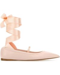 Ferragamo - Salvatore Pastel Leather Carice Ballerinas - Lyst