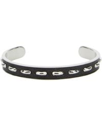 Balenciaga Cycle Leather Slap Bracelet in Black for Men | Lyst
