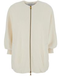Max Mara - 'Cirino' Crewneck Knit Jacket With Logo Patch On The Rear - Lyst