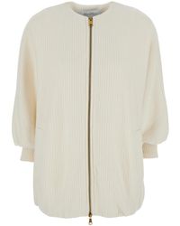 Max Mara - 'Cirino' Crewneck Knit Jacket With Logo Patch On The Rear - Lyst