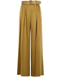 Zimmermann - Tuck High-Waisted Silk Wide-Leg Pants - Lyst