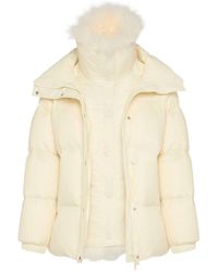 Yves Salomon - Ys Army Collection: Mid-Length Down Jacket With Removable Bib And Lambswool Trim - Lyst