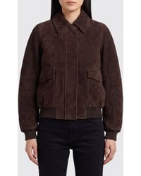 Loewe - Suede Bomber Jacket - Lyst