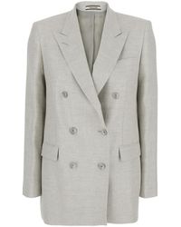 Tagliatore - Jasmine Silk Wool Jacket With Collar And Front Closure - Lyst
