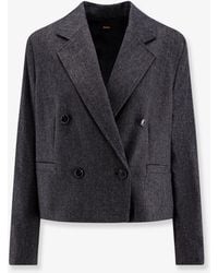 BOSS - Jafleni Double-Breasted Wool Blend Blazer - Lyst