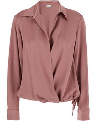 Dries Van Noten - 'Cedar' Blouse With Spread Collar And Elastic Drawstring Waist - Lyst