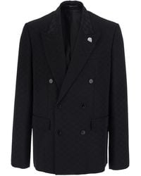 Gucci - Double-Breasted Jacket Cotton Blend Blazers - Lyst